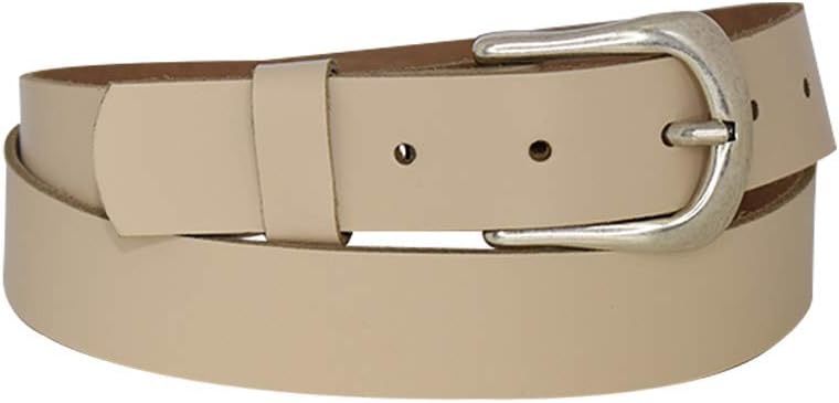 Women's and men's belt, antique silver, nickel-free genuine leather belt buckle
