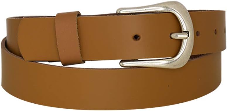 Women's and men's belt, antique silver, nickel-free genuine leather belt buckle