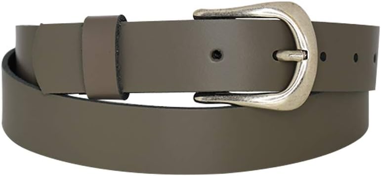 Women's and men's belt, antique silver, nickel-free genuine leather belt buckle