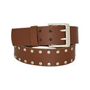 Antique silver nickel free genuine leather belt buckle, 2 rows, flat rivets