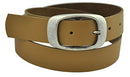 Wide belt made of genuine leather with a nickel-free buckle