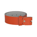 Women's and men's belt with screw for buckle made of genuine leather