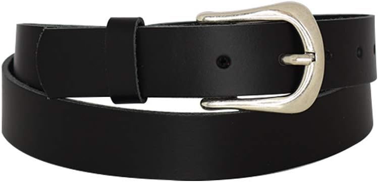 Women's and men's belt, antique silver, nickel-free genuine leather belt buckle