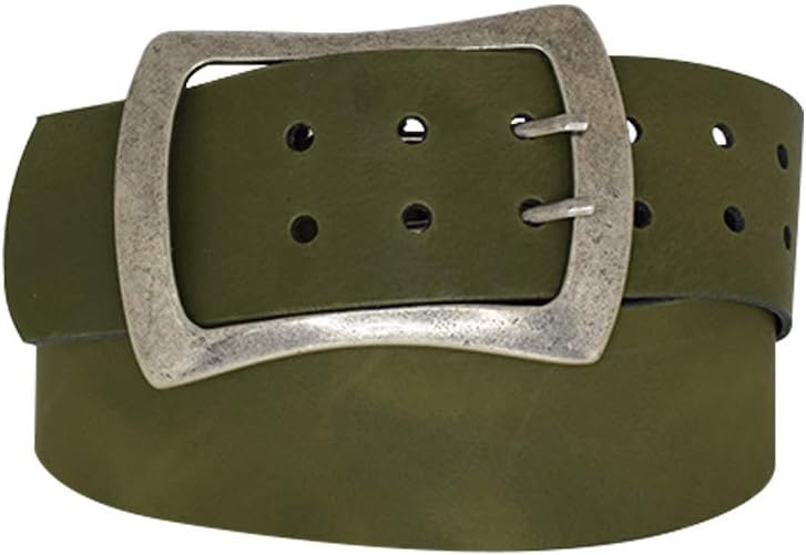 Antique silver nickel free genuine leather belt buckle