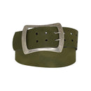 Antique silver nickel free genuine leather belt buckle