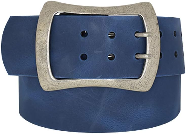 Antique silver nickel free genuine leather belt buckle
