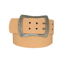 Antique silver nickel free genuine leather belt buckle