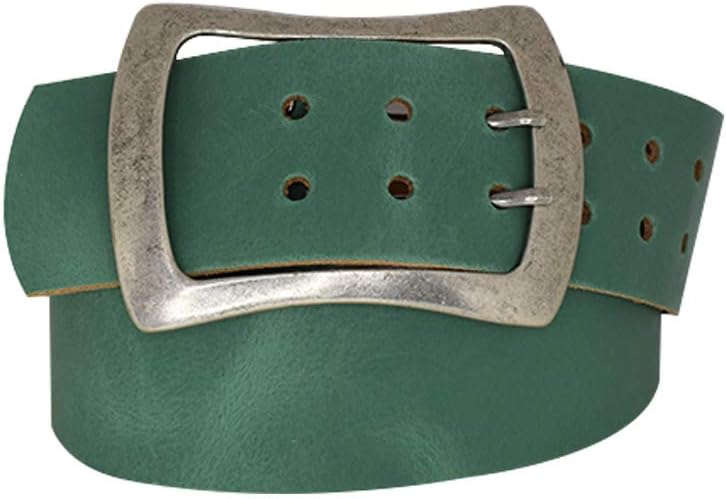 Antique silver nickel free genuine leather belt buckle