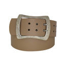 Antique silver nickel free genuine leather belt buckle