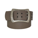 Antique silver nickel free genuine leather belt buckle