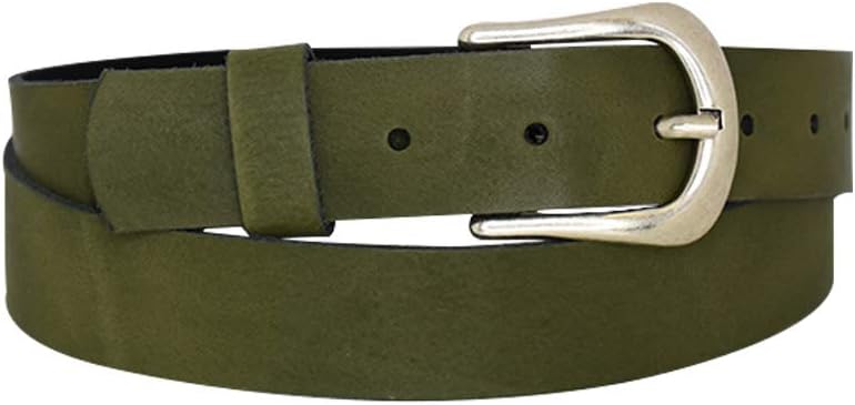 Women's and men's belt, antique silver, nickel-free genuine leather belt buckle