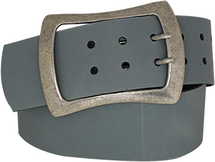 Antique silver nickel free genuine leather belt buckle
