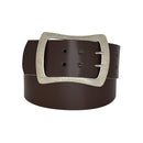 Antique silver nickel free genuine leather belt buckle