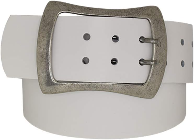 Antique silver nickel free genuine leather belt buckle