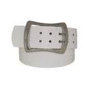 Antique silver nickel free genuine leather belt buckle