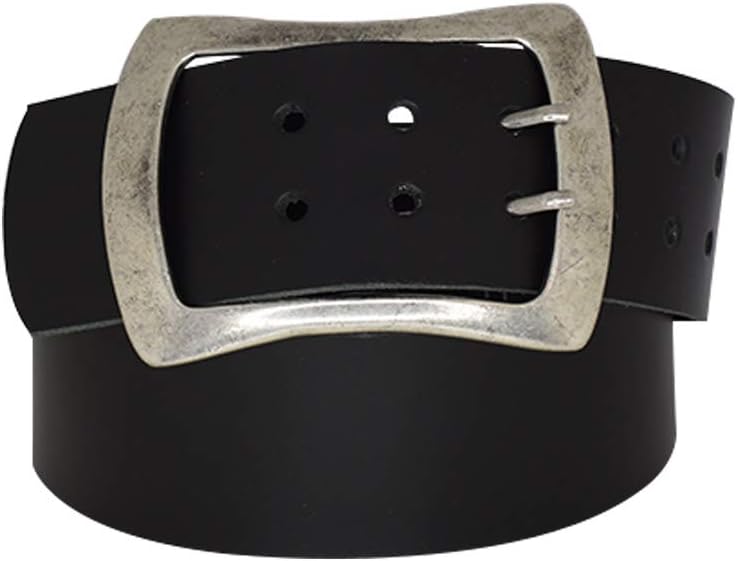 Antique silver nickel free genuine leather belt buckle