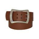 Antique silver nickel free genuine leather belt buckle