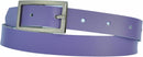 Narrow 2.5 cm wide genuine leather belt with 4 square buckles