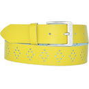 4 cm wide genuine leather belt with hole pattern