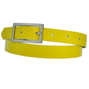 Narrow 3 cm wide genuine leather belt with 4 square buckles