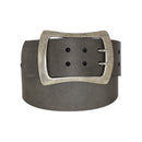 Antique silver nickel free genuine leather belt buckle