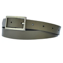 Narrow 3 cm wide genuine leather belt with 4 square buckles