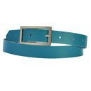 Narrow 3 cm wide genuine leather belt with 4 square buckles