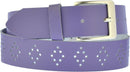 4 cm wide genuine leather belt with hole pattern