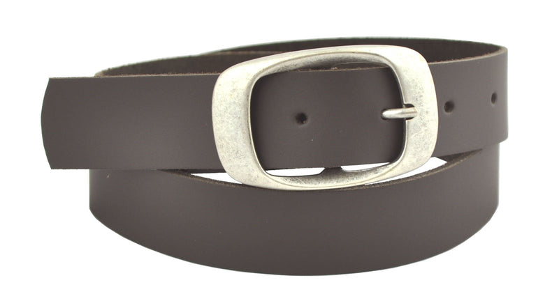 Wide belt made of genuine leather with a nickel-free buckle