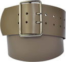 7 cm wide genuine leather belt with square roller buckle,