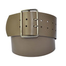 7 cm wide genuine leather belt with square roller buckle,