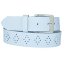 4 cm wide genuine leather belt with hole pattern