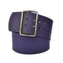 8 cm wide genuine leather belt with 4 square roller buckles