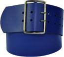 8 cm wide genuine leather belt with 4 square roller buckles