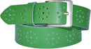4 cm wide genuine leather belt with hole pattern