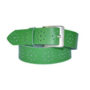 4 cm wide genuine leather belt with hole pattern
