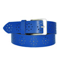 4 cm wide genuine leather belt with hole pattern