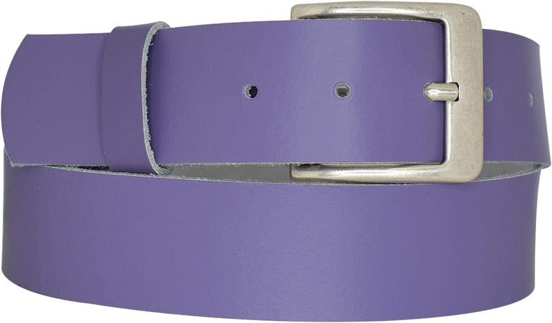 Genuine leather belt with nickel-free buckle in antique silver