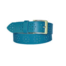 4 cm wide genuine leather belt with hole pattern