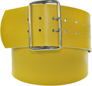 8 cm wide genuine leather belt with 4 square roller buckles