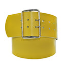 7 cm wide genuine leather belt with square roller buckle,