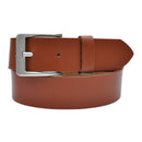 Nickel-free genuine leather belt with antique silver buckle, 4 cm wide
