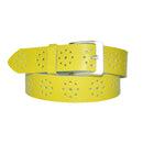 4 cm wide genuine leather belt with hole pattern