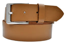 Genuine leather belt with nickel-free buckle in antique silver