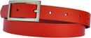 Narrow 2.5 cm wide genuine leather belt with 4 square buckles
