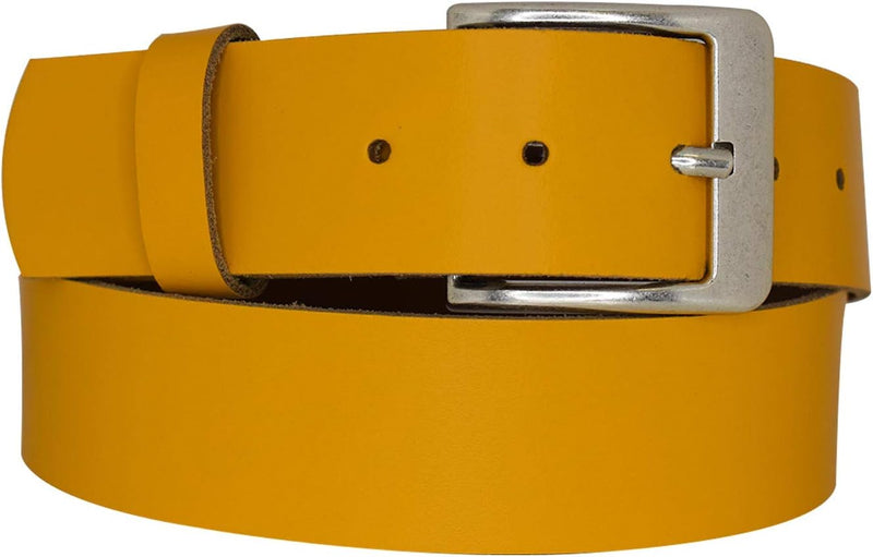 Genuine leather belt with nickel-free buckle in antique silver