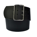 7 cm wide genuine leather belt with square roller buckle,