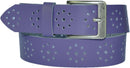 4 cm wide genuine leather belt with hole pattern