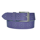 4 cm wide genuine leather belt with hole pattern