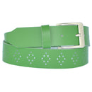 4 cm wide genuine leather belt with hole pattern